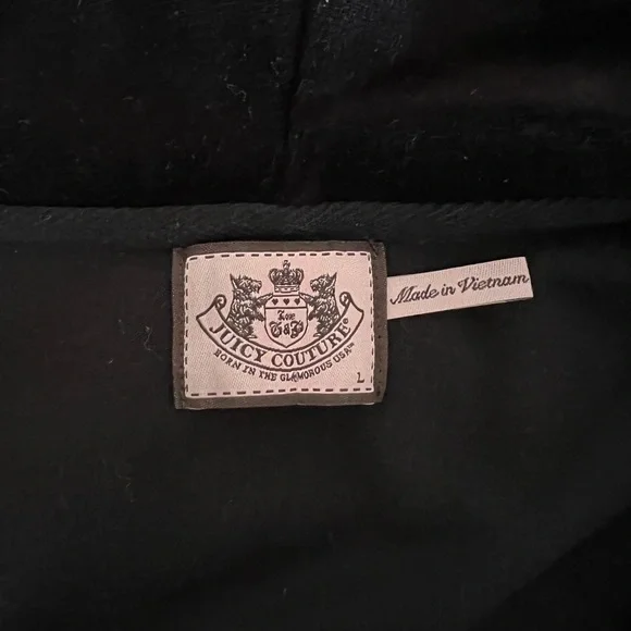 Juicy Couture Black Velour set sweater and pants - Picture 2 of 5